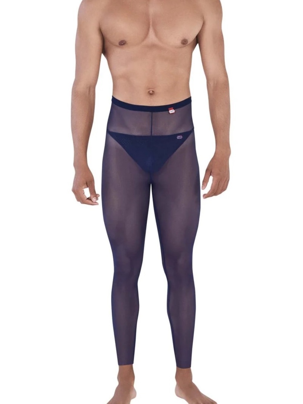 Pikante Sheer Navy Men's Tights with Supportive Pouch 0336 - Picture 3 of 4